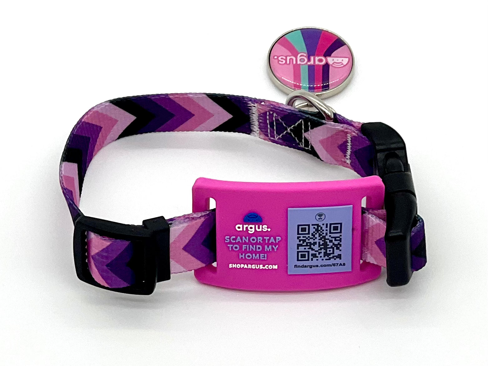 Pink & Purple Collar-Side Tech Tag