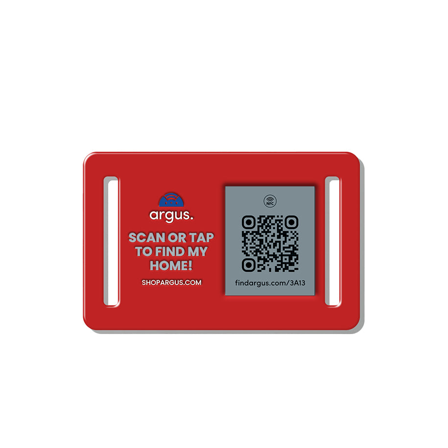 Red & Gray Collar-Side Tech Tag