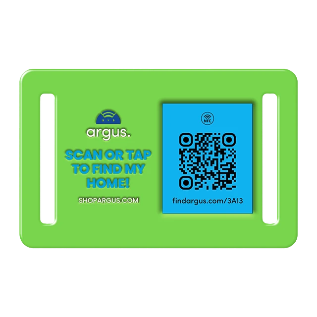 Collar-Side Green-Blue Argus smart pet ID tag