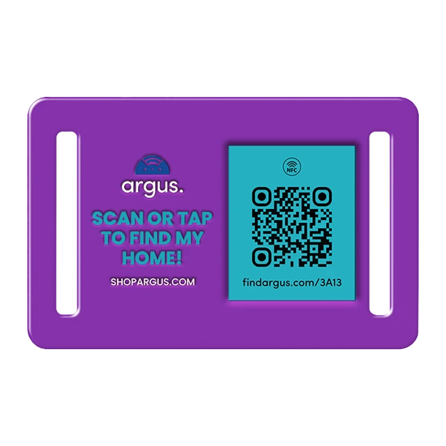 Collar-Side Purple-Teal Argus smart pet ID tag