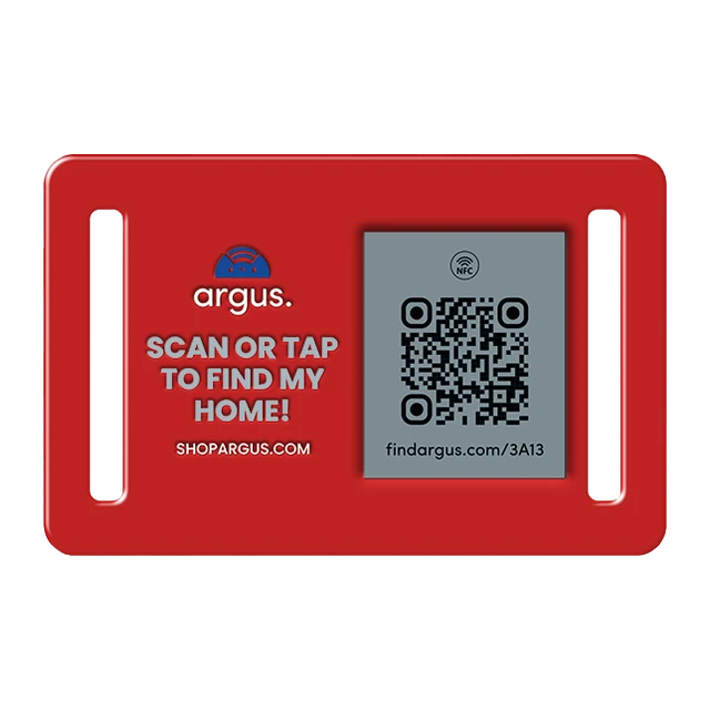 Collar-Side Red-Gray Argus smart pet ID tag