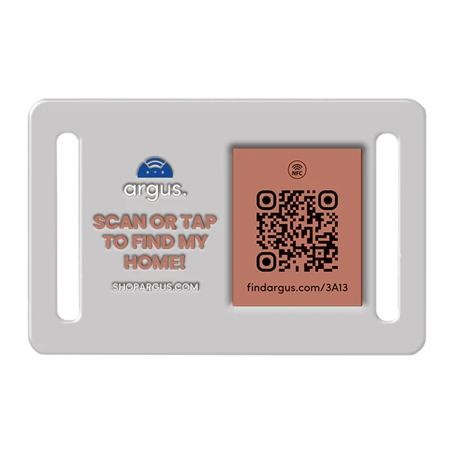 Collar-Side Gray-Light Orange Argus smart pet ID tag
