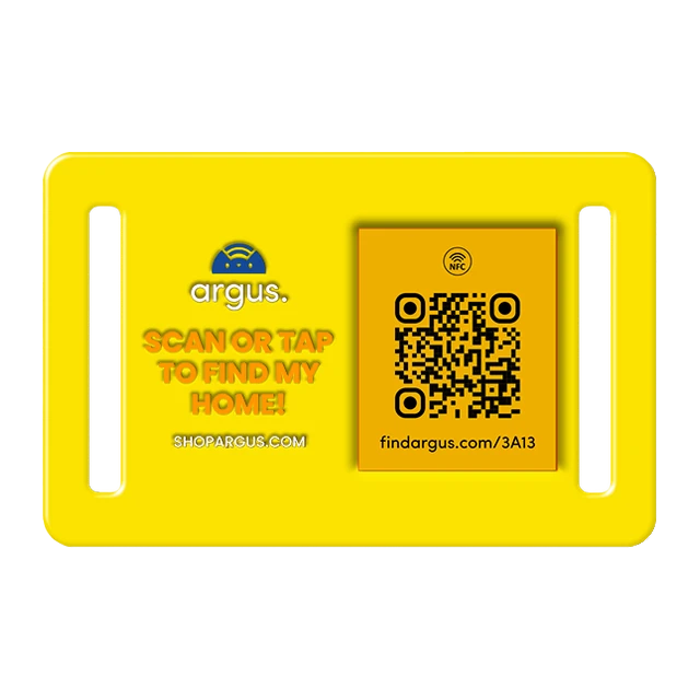 Collar-Side Yellow-Orange Argus smart pet ID tag