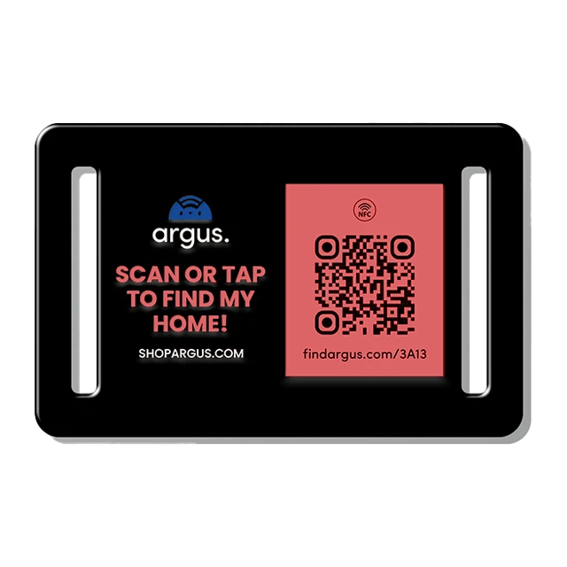 Collar-Side Black-Pink Argus smart pet ID tag