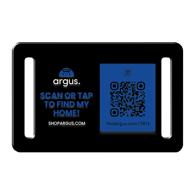 Collar-Side Black-Blue Argus smart pet ID tag