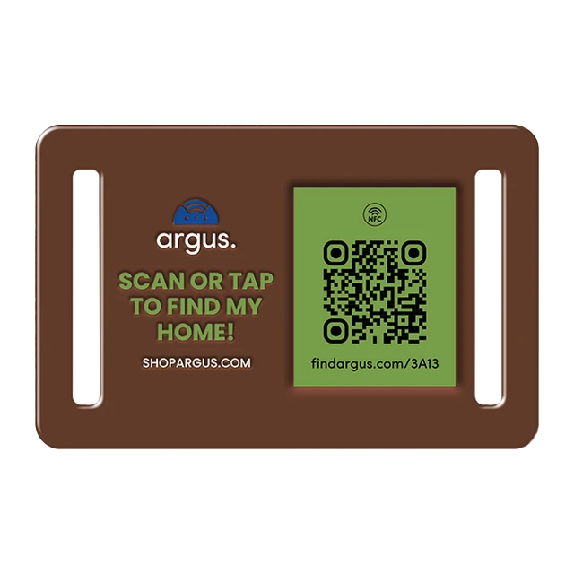 Collar-Side Brown-Green Argus smart pet ID tag