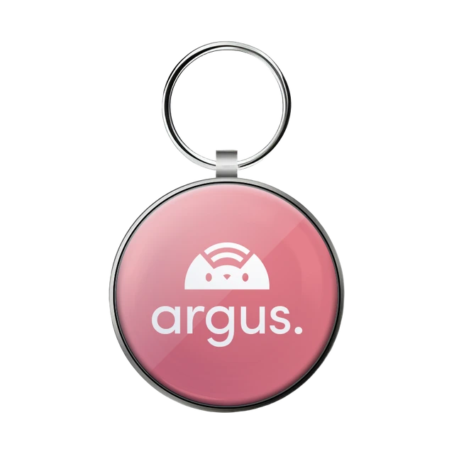 Metal Edge Pink Argus smart pet ID tag